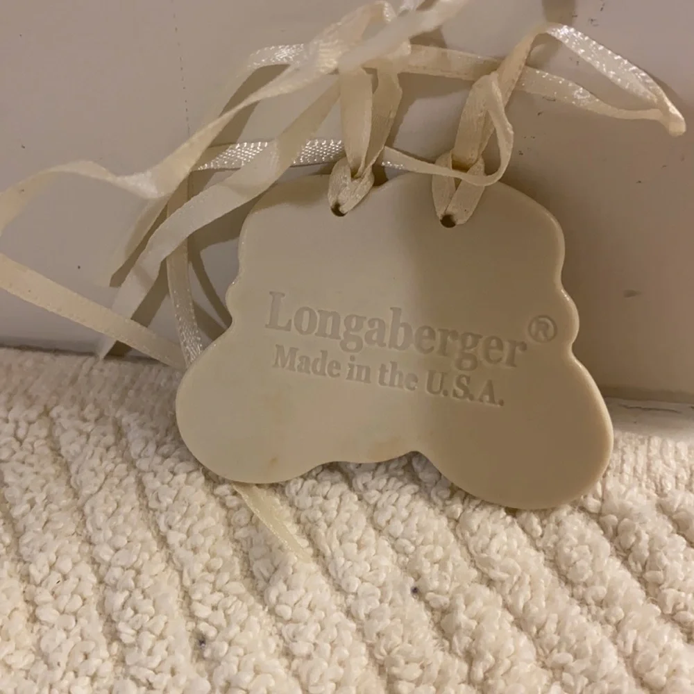 Vintage Longaberger 2003 Baby Painted Ceramic Tie-On Decorative Ornament Gift